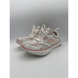 K-Swiss Womens 7.5B White & Pink Mesh Athletic Lace-Up Sneakers
